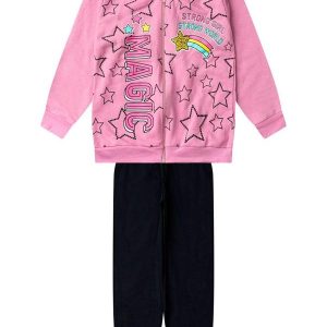 Conjunto Moletom Menina Jaqueta e Calça Roxo
