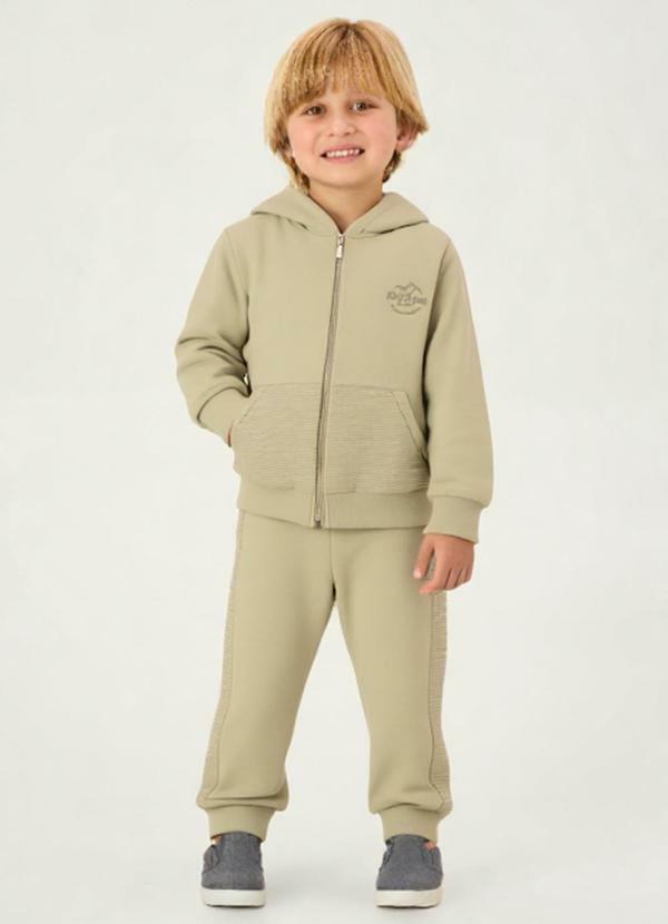 Conjunto Moletom e Malha Relevo Verde