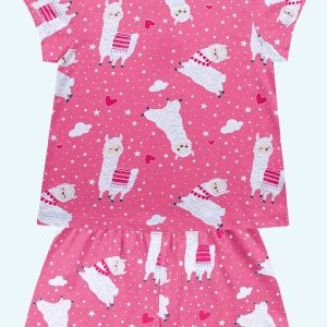 Conjunto Pijama Blusa e Short Rosa