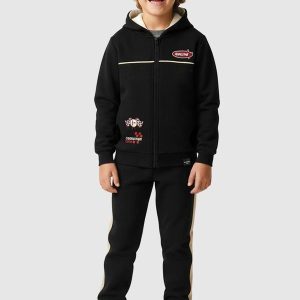 Conjunto Racing em Moletinho Preto