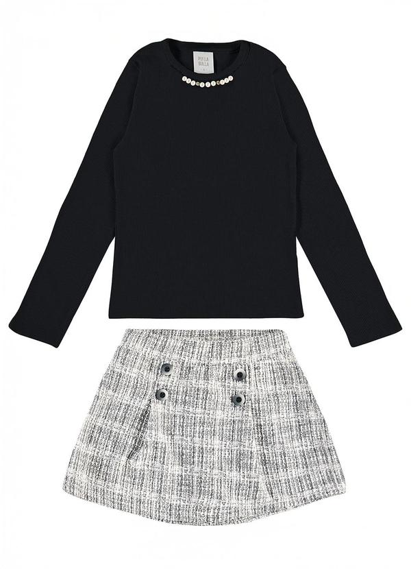 Conjunto Ribana com Elastano Leve Preto