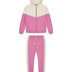 Conjunto em Moletinho com Recorte Rosa