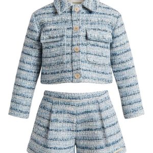 Conjunto em Tweed Lurex Azul