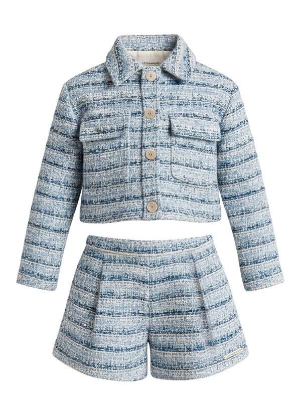 Conjunto em Tweed Lurex Azul