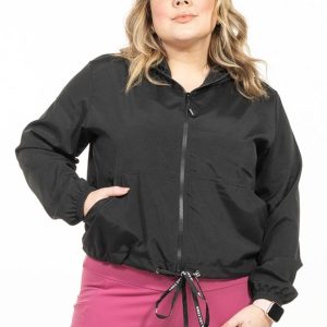 Corta Vento Plus Size Preto