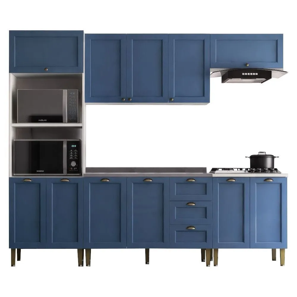 Cozinha Modulada Mademóvel Lavanda Provençal MDP Sem Pia 200,5x260x52cm