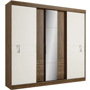 Guarda Roupa / Roupeiro THB 4729 Sognare 5 Portas 8 Gavetas Carvalho/off White