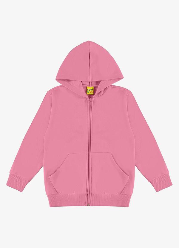 Jaqueta Infantil Moletom com Capuz Rosa