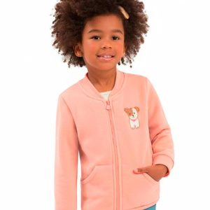 Jaqueta Infantil com Bolso Rosa