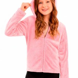 Jaqueta Infantil com Capuz Rosa