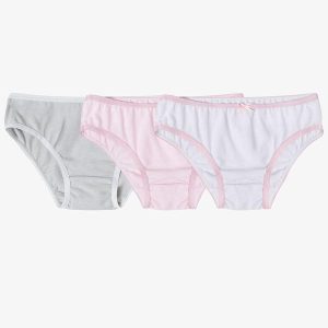 Kit 3 Calcinhas Infantil Lisas em Algodão Rosa