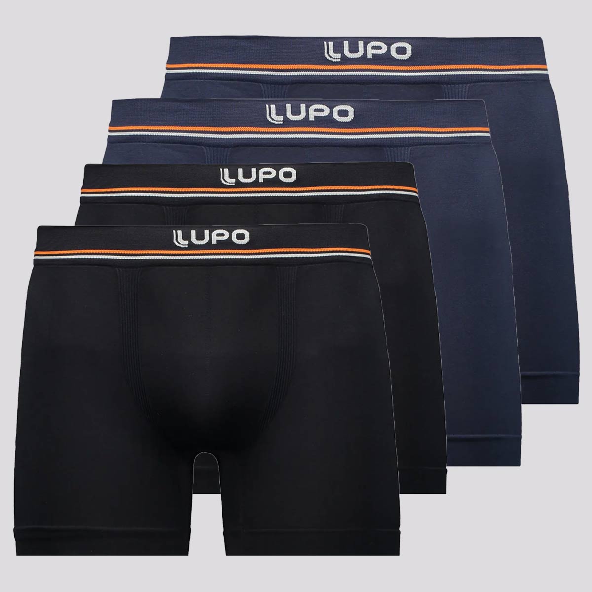 Kit 4 Cuecas Boxer Lupo Marinho e Preta