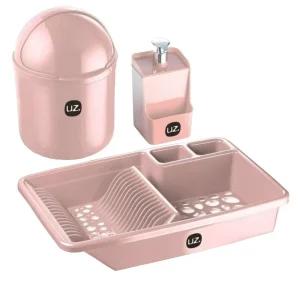 Kit Pia Multiuso de Plástico Uz Rosa