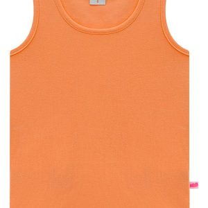 Regata Menina em Cotton Penteado Laranja