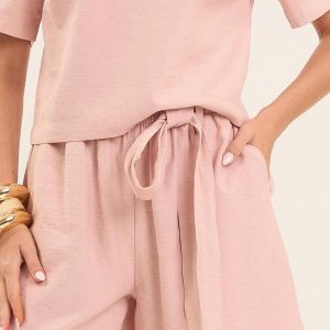 Shorts Brisamar com Faixa Rosa