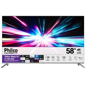 Smart TV Philco PTV58G7UR2CSBL 58" LED 4K Roku TV Dolby Áudio