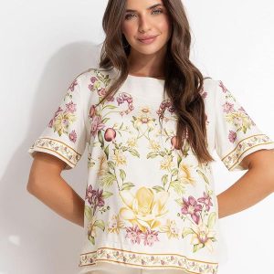 T-Shirt Flor de Roma Bege