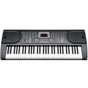 Teclado Eletrônico Display Led 255 Ritmos 255 Timbres com Microfone Preto
