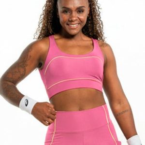 Top Feminino com Filetes Rosa
