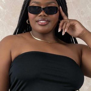 Top Preto com Elástico Plus Size