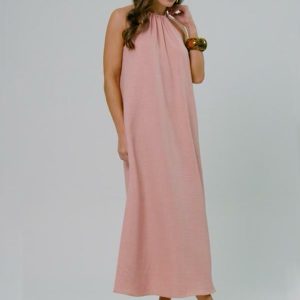 Vestido Feminino Midi Rosa
