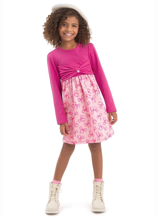 Vestido Infantil Peluciado Rosa