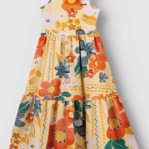 Vestido Mídi Marias Floral Amarelo