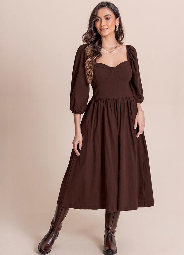 Vestido Midi Marrom