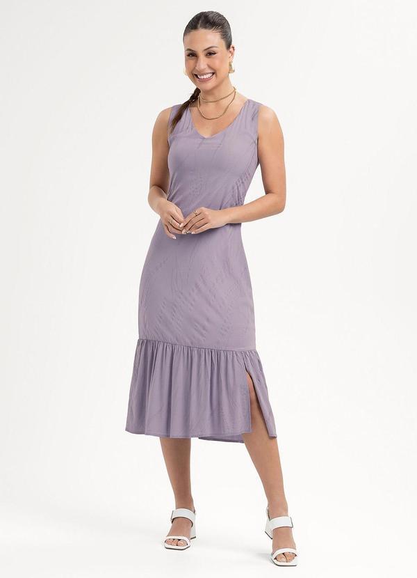 Vestido Midi em Viscose Roxo