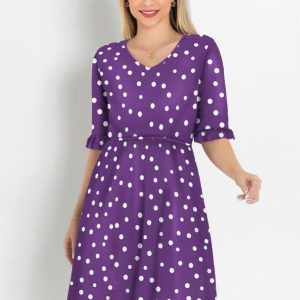 Vestido Poá Roxo