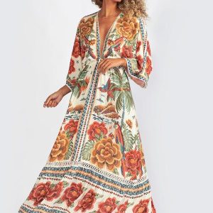 Vestido Viscose Rio de Cor Bege