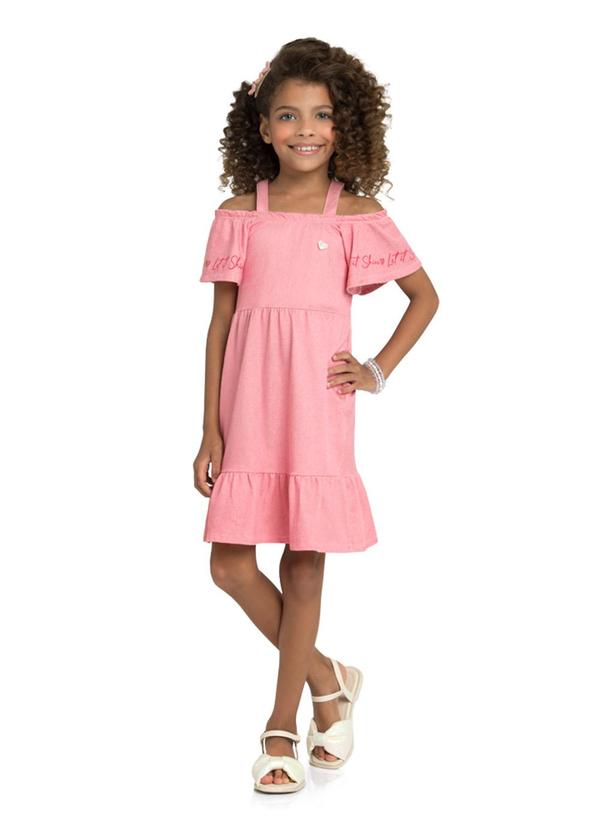Vestido em Molecotton Jeans Rosa