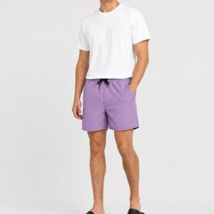 Bermuda Masculina em Tactel com Bolsos Roxo