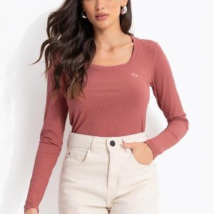 Blusa Canelada Rosa
