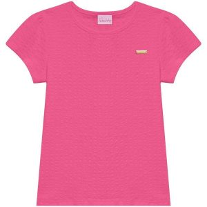 Blusa Infantil com Plaquinha Rosa