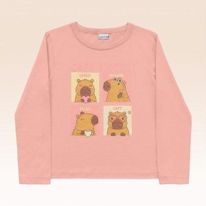 Blusa Manga Longa Rosa