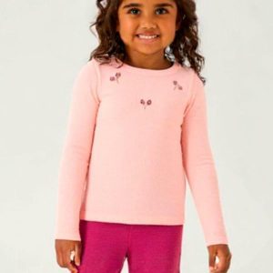 Blusa Ribana com Elastano Leve Rosa