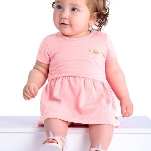 Body Bebê com Saia Sobreposta Rosa
