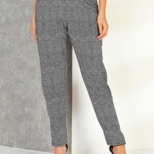Calça Chevron Preto com Pregas