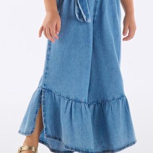 Calça Jeans Infantil com Faixa Azul