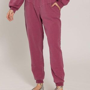 Calça Jogger em Moletom Estonado Roxo