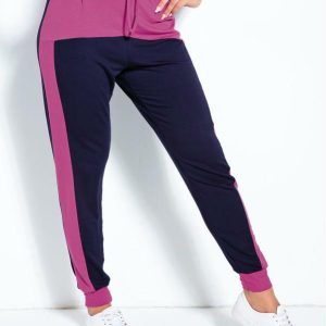 Calça Marinho e Púrpura com Recortes Rovitex