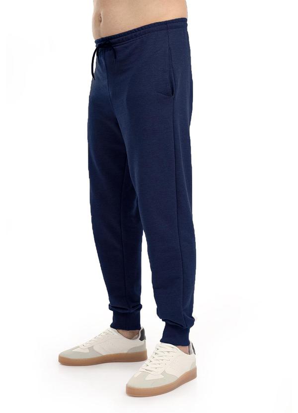 Calça Moletom Mesclado Marinho