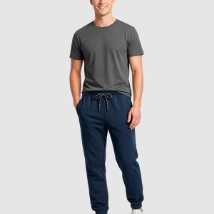 Calça Moletom Punho Elástico Azul