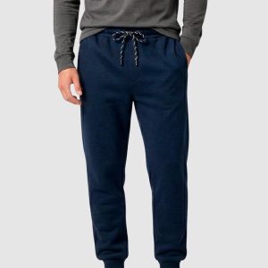 Calça Moletom Punho Ribana Azul