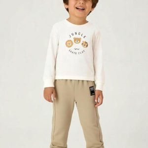Calça Moletom e Malha Relevo Verde
