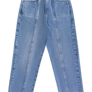 Calca Mom Denim Azul
