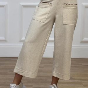 Calça Pantacourt Moletinho Bege