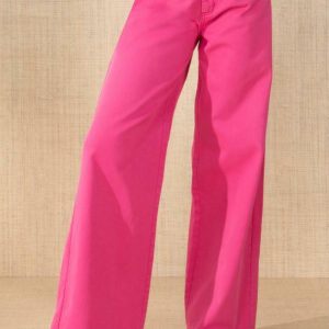 Calça Rosa com Barra Desfiada