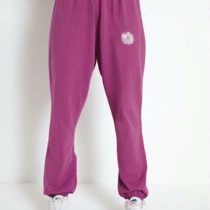 Calça Roxa com Bordado